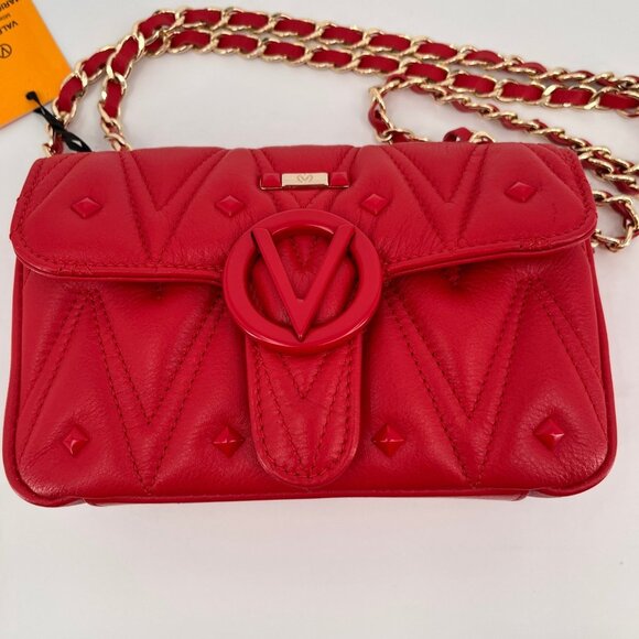 Valentino by Mario Valentino Poisson Crossbody Red Quilted Leather Bag - Picture 11 of 16